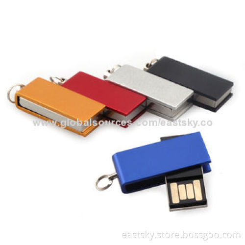 Twist Mini Thumb Drive, 64MB to 32GB Memory Capacity, COB Technology, USB2.0 Interface